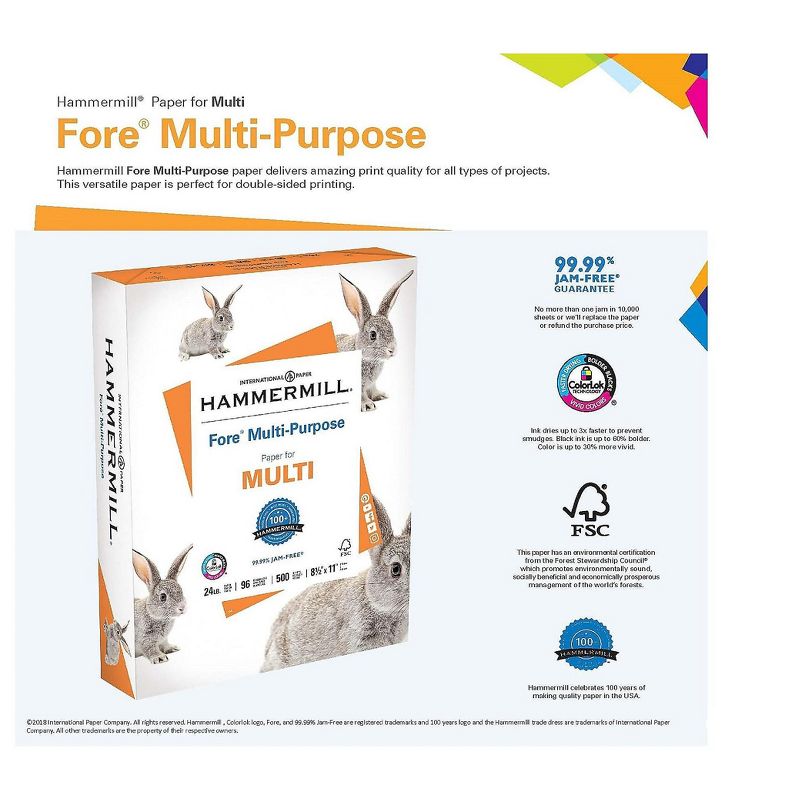 Hammermill Fore MP Multipurpose Paper 96 Brightness 24lb 8-1/2 x 11 5000/Carton 103283