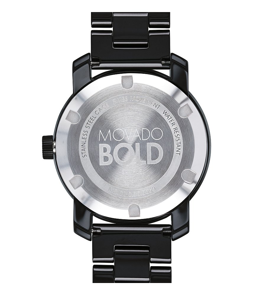Movado Bold Mid Size Black Ceramic Watch