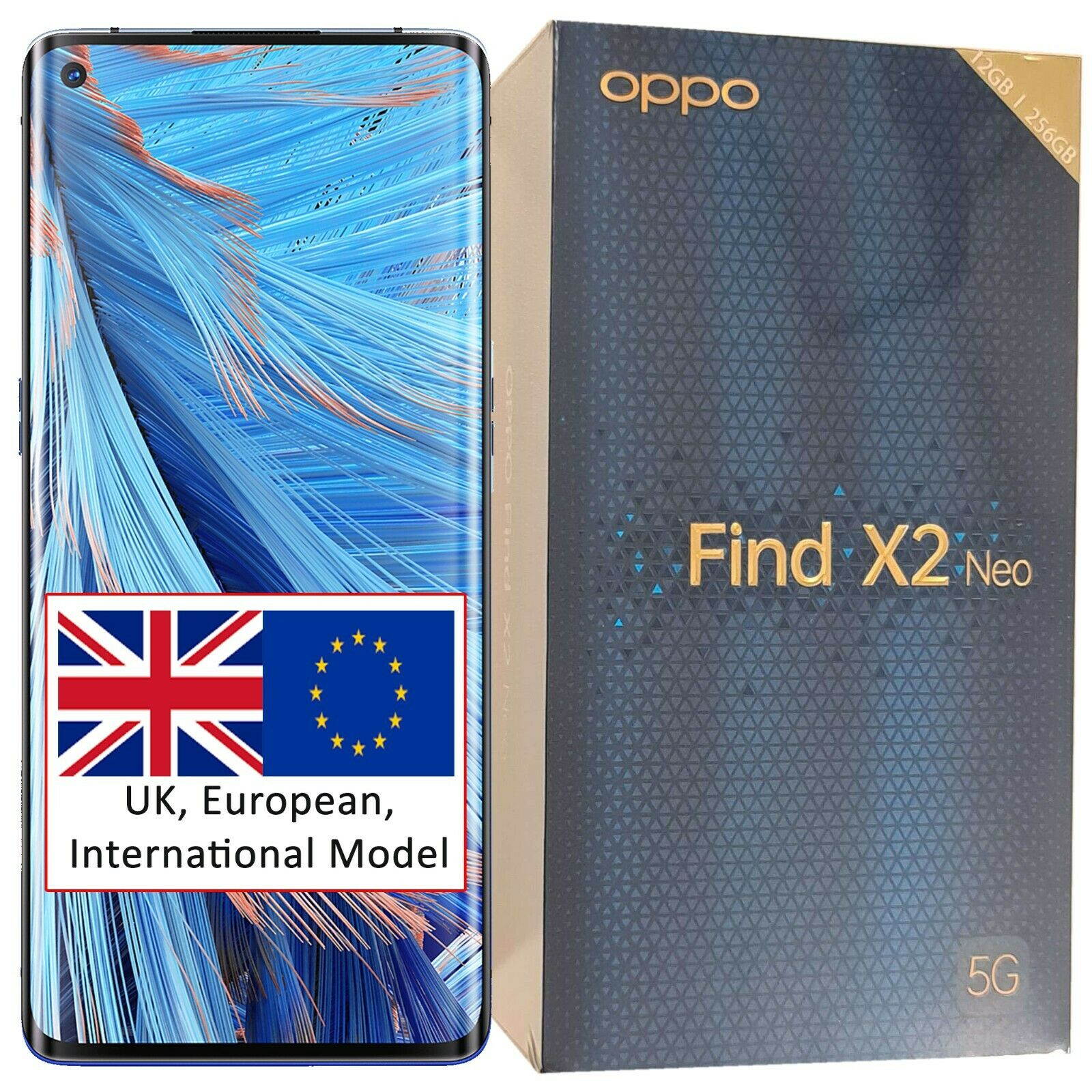OPPO Find X2 Neo (5G) CPH2009 Single-SIM 256GB + 12GB RAM (GSM Only | No CDMA) Factory Unlocked Smartphone - Moonlight Black