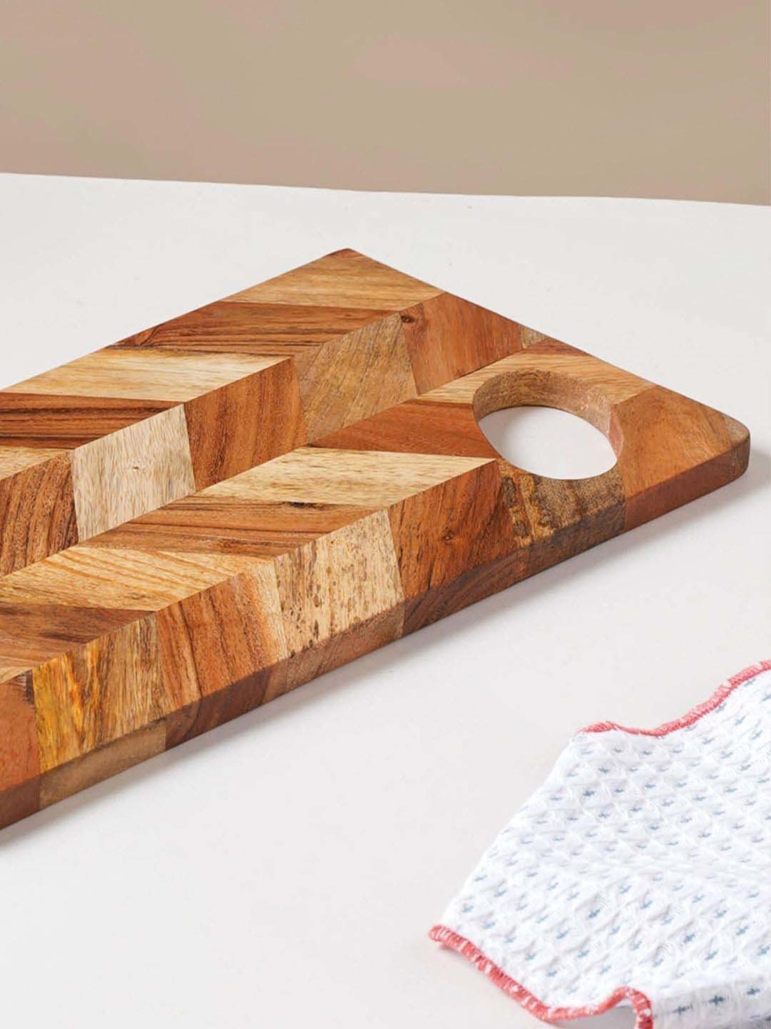 Crayton Beige & Brown Bamboo Chopping Board - Set of 1