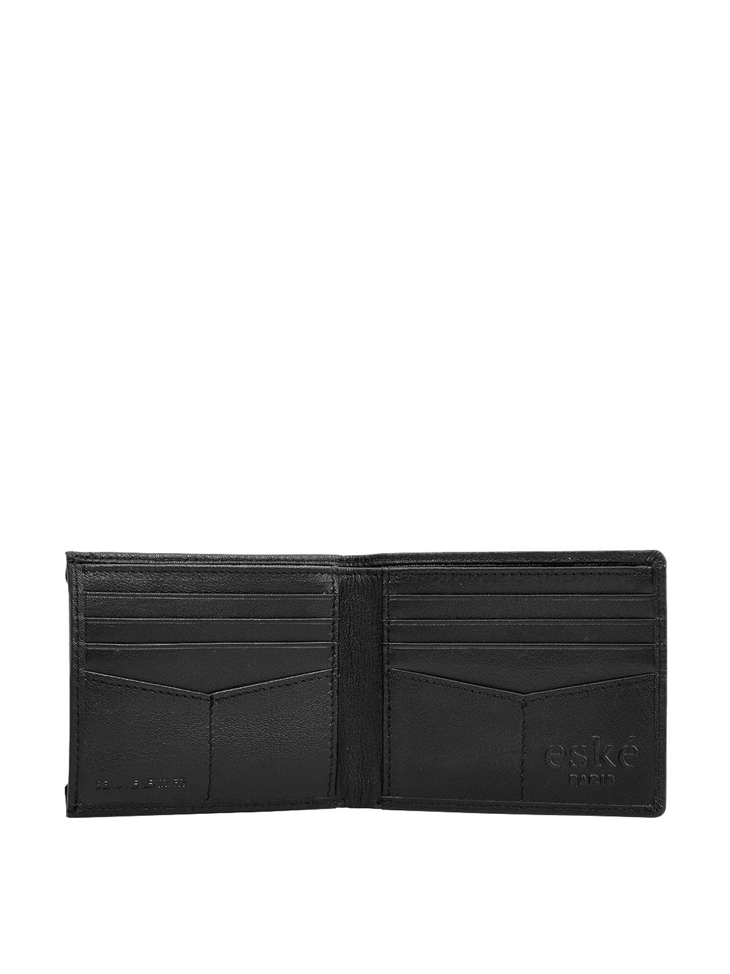 Eske Black Solid Bi-Fold Wallet for Men