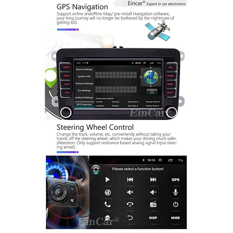 10.0 Double Din Car Stereo GPS Navigation Car Radio Capacitive Touch Screen in Dash Bluetooth Video Player 2 Din Autoradio with WiFi USB Mirrorlink 1080P + Rearview Camera