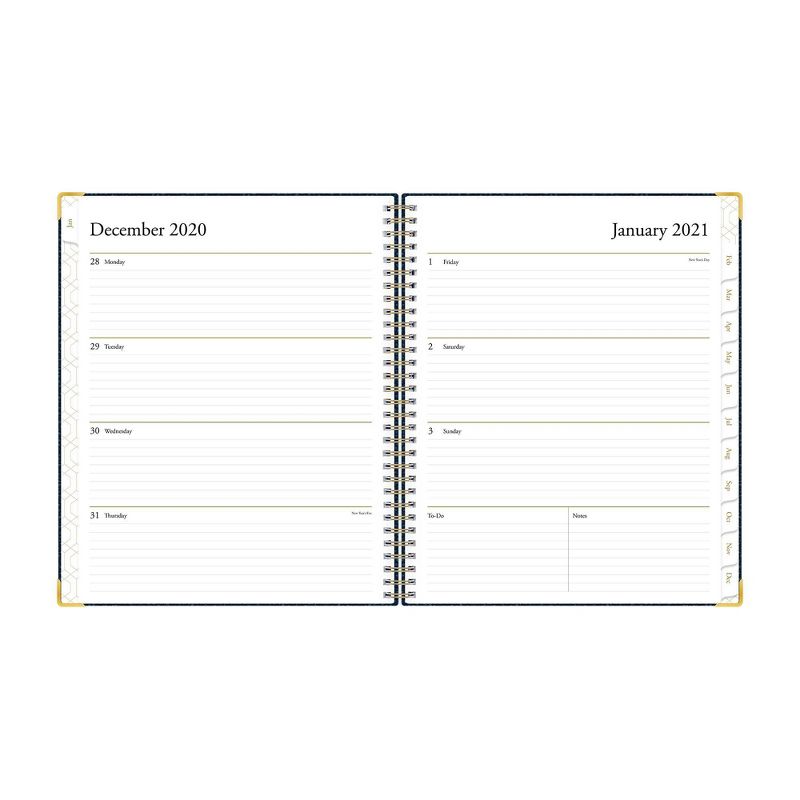 2021 Planner 7" x 9" Hard Cover Weekly/Monthly Wirebound Navy - Blue Sky
