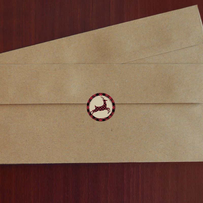 25ct Buffalo Plaid Reindeer Seals