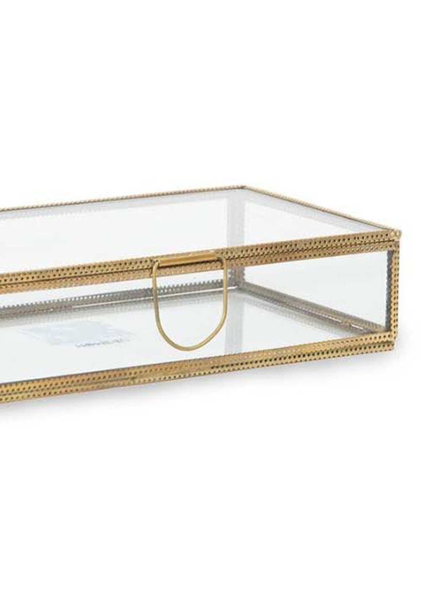 Home4U 'Nuzar' Golden Brass Decorative Box - Set of 1