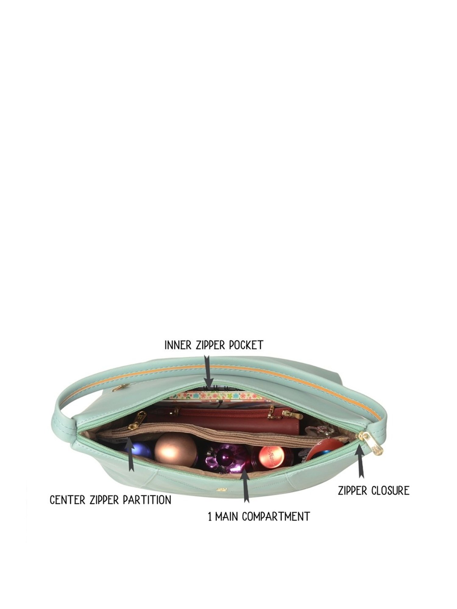 Baggit Green Quilted Medium Hobo Handbag