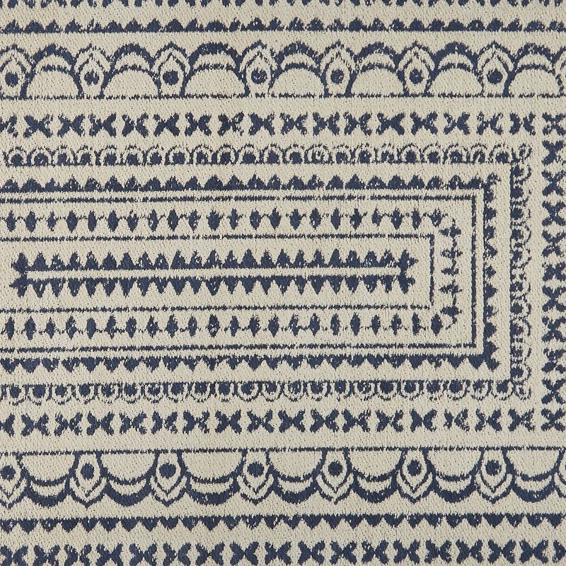 2'x3' Rectangle Hand Made Woven Cotton Area Rug Blue - Split-P