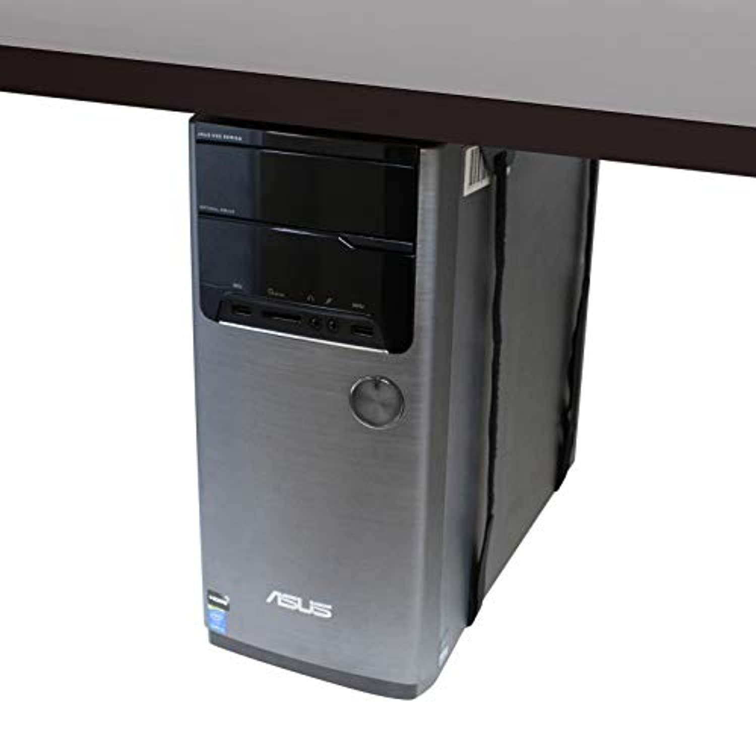 humancentric under desk computer mount | pc mount and cpu holder - adjustable strap fits most computer cases