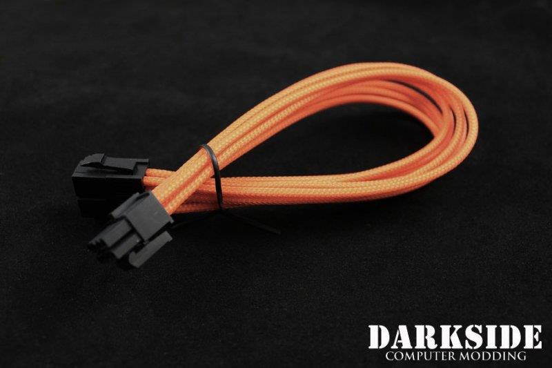 Darkside 4+4 EPS 12" (30cm) HSL Single Braid Extension Cable - Orange UV (DS-0232)