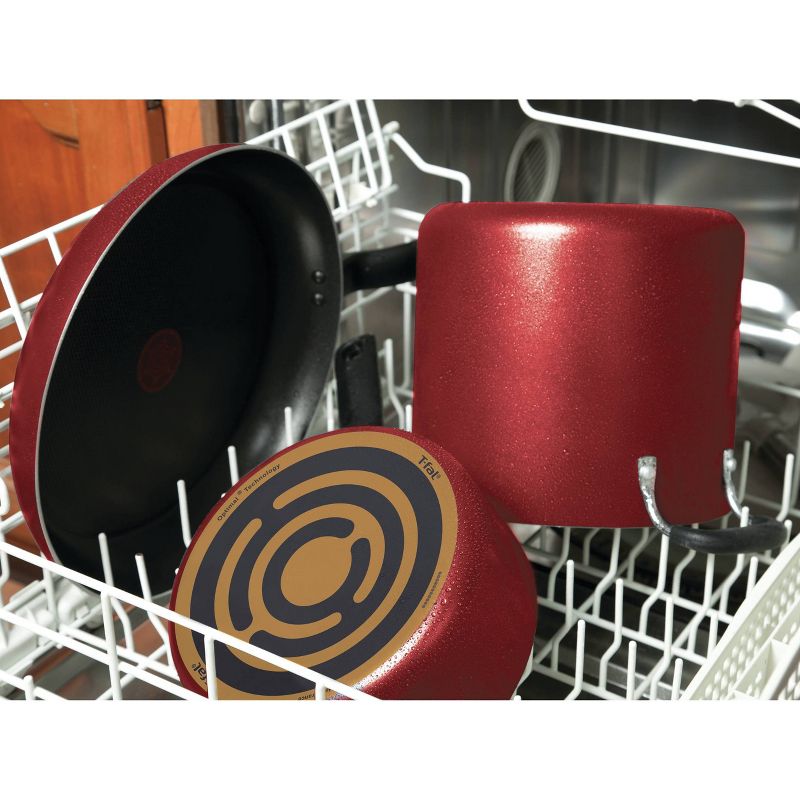 T-fal Simply Cook Nonstick Cookware, Jumbo Cooker, 5qt, Red