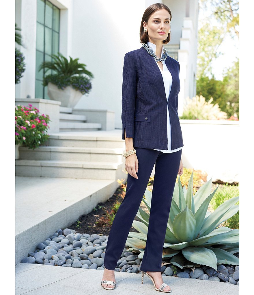 Misook Sleeveless Stand Collar Neck Washable Blouse