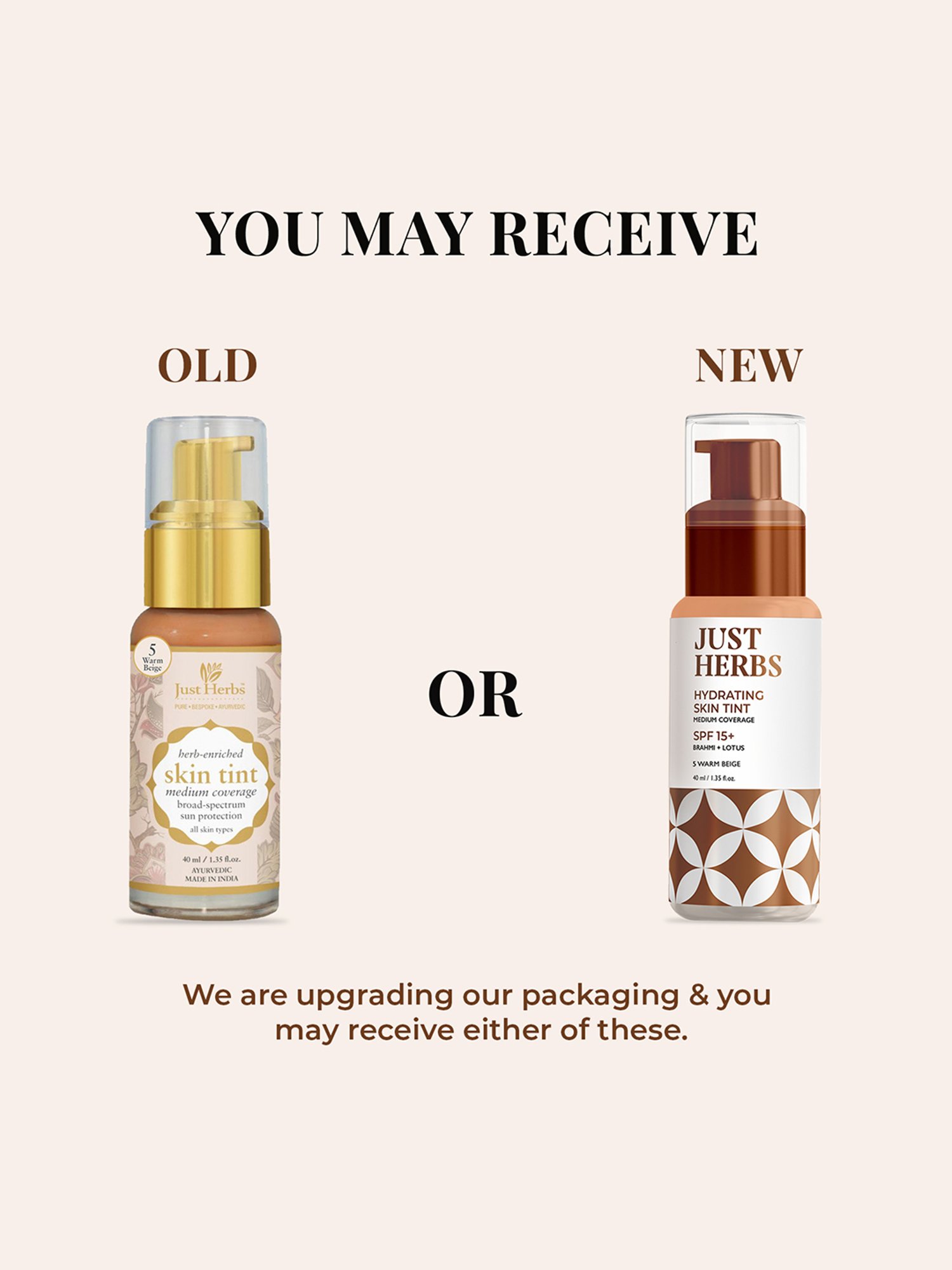 JUST HERBS Hydrating Skin Tint SPF 15+ 5 Warm Beige - 40 ml