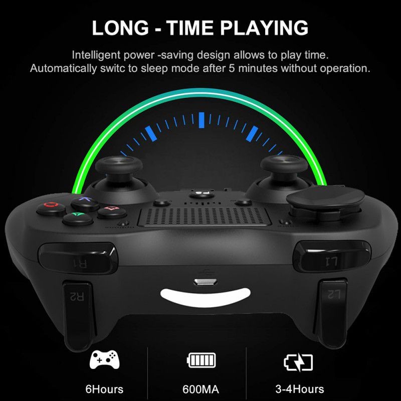 Dual Vibration Six Axis Integrated Bluetooth Wireless Game Controller With Gamepad Pressure Panel For PS4 / Android / PC