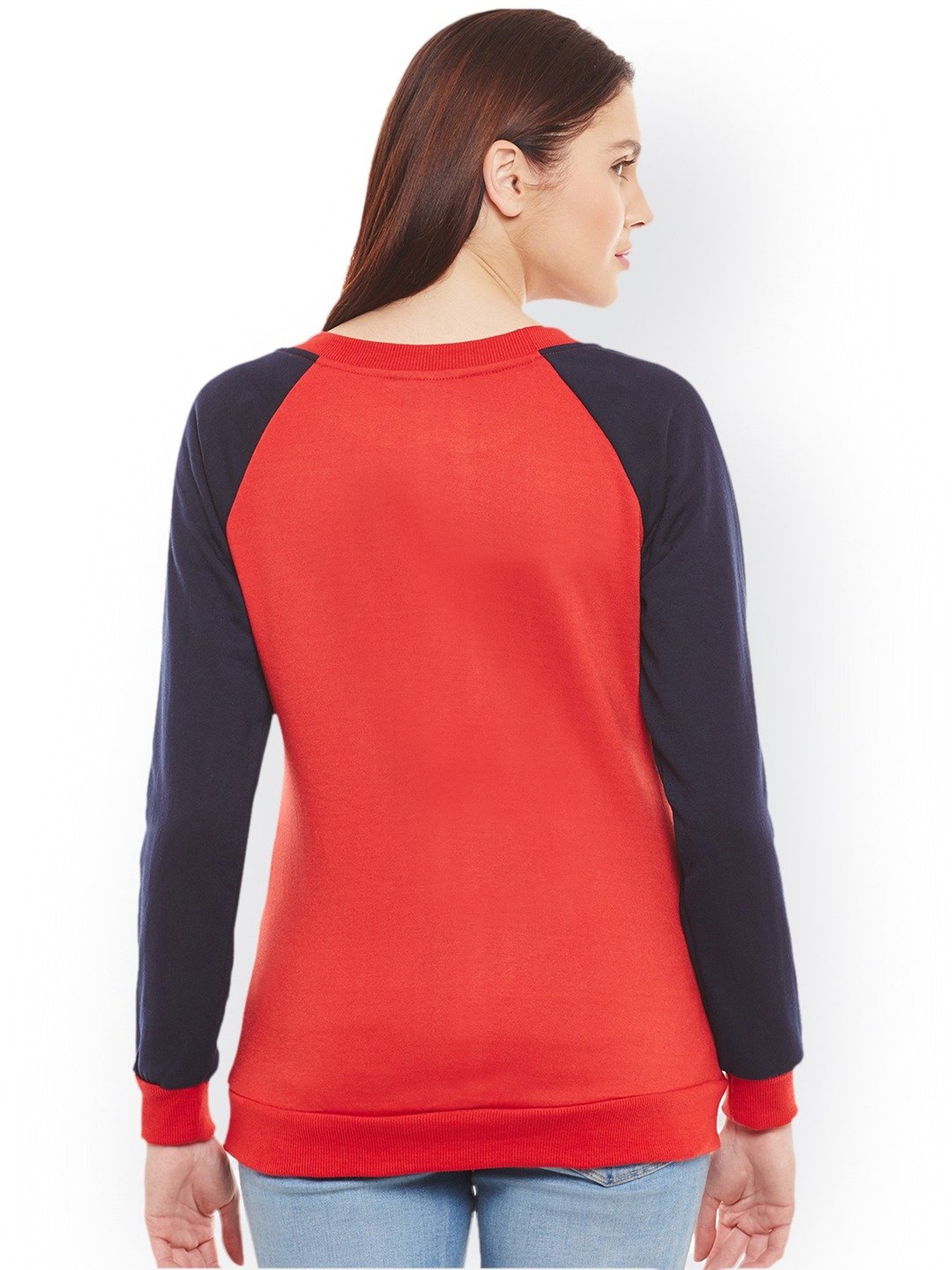 Belle Fille Red & Navy Full Sleeves Sweatshirt