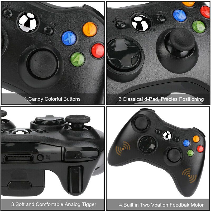2.4GHz Wireless Game Controller Gamepad Joystick for Microsoft XBOX 360 & PC WIN 7 8 10(OEM)
