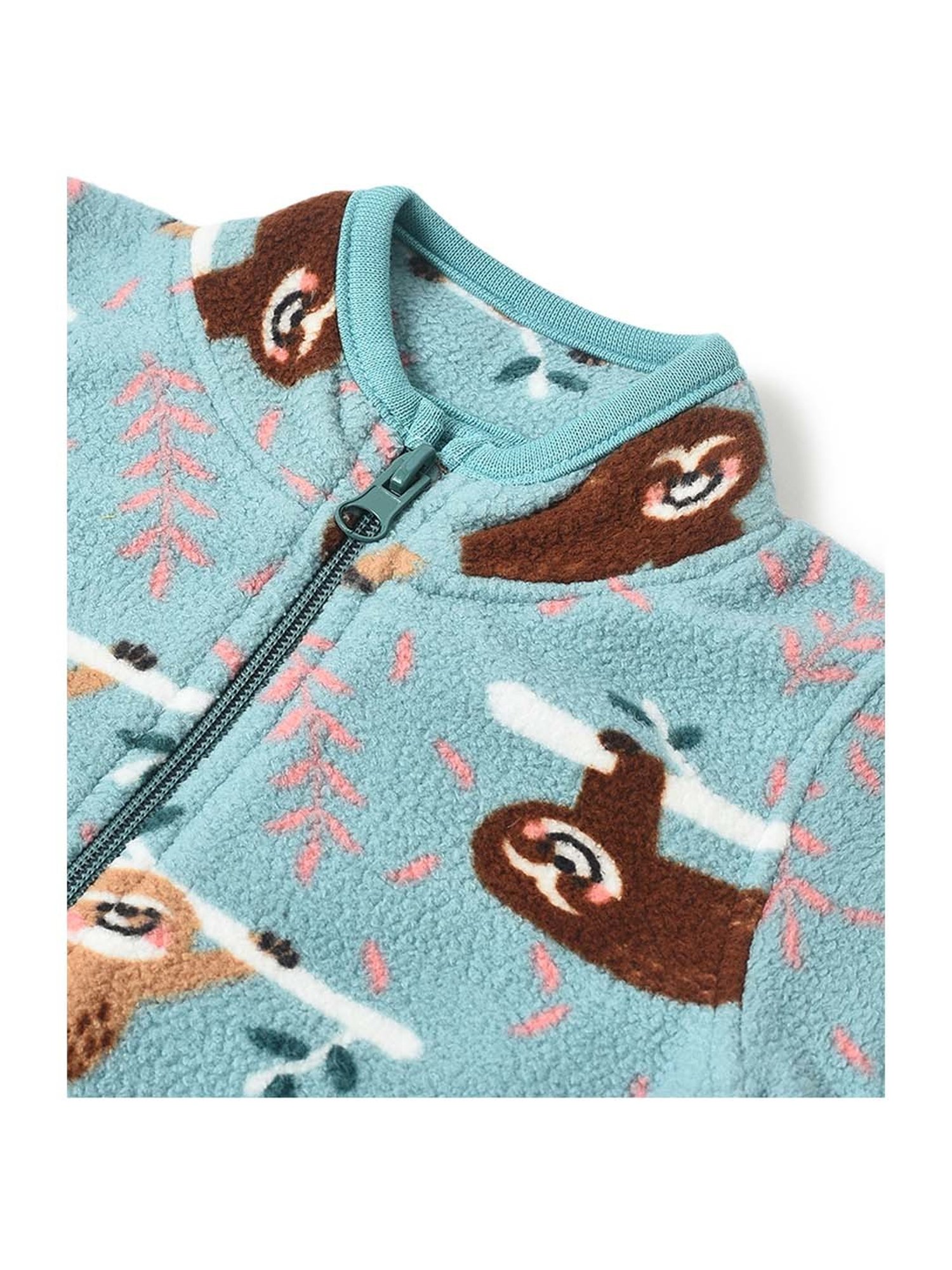 MiArcus Kids Blue & Brown Printed Full Sleeves Sweatshirt Set