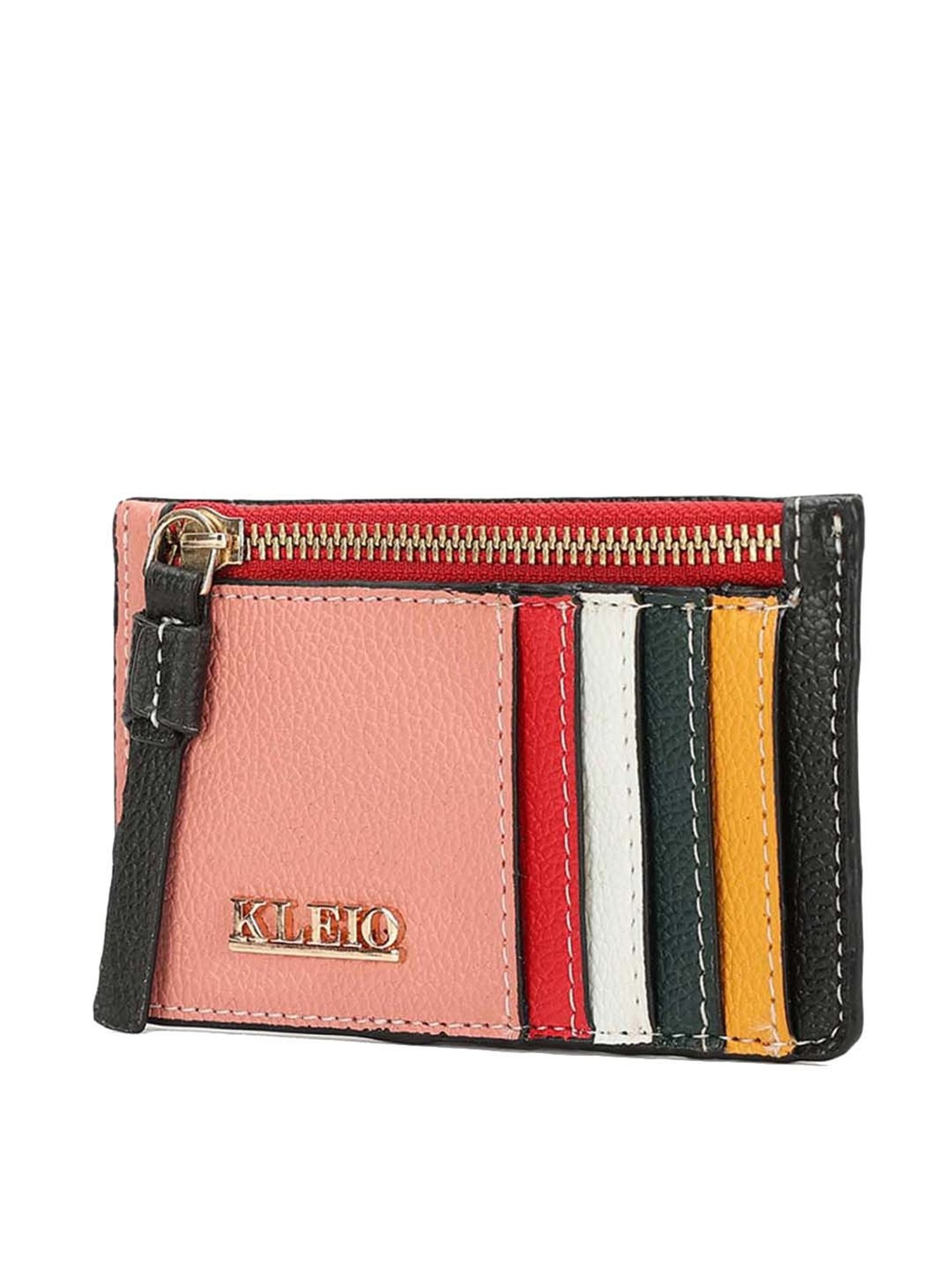 KLEIO Peach Solid Card Holder