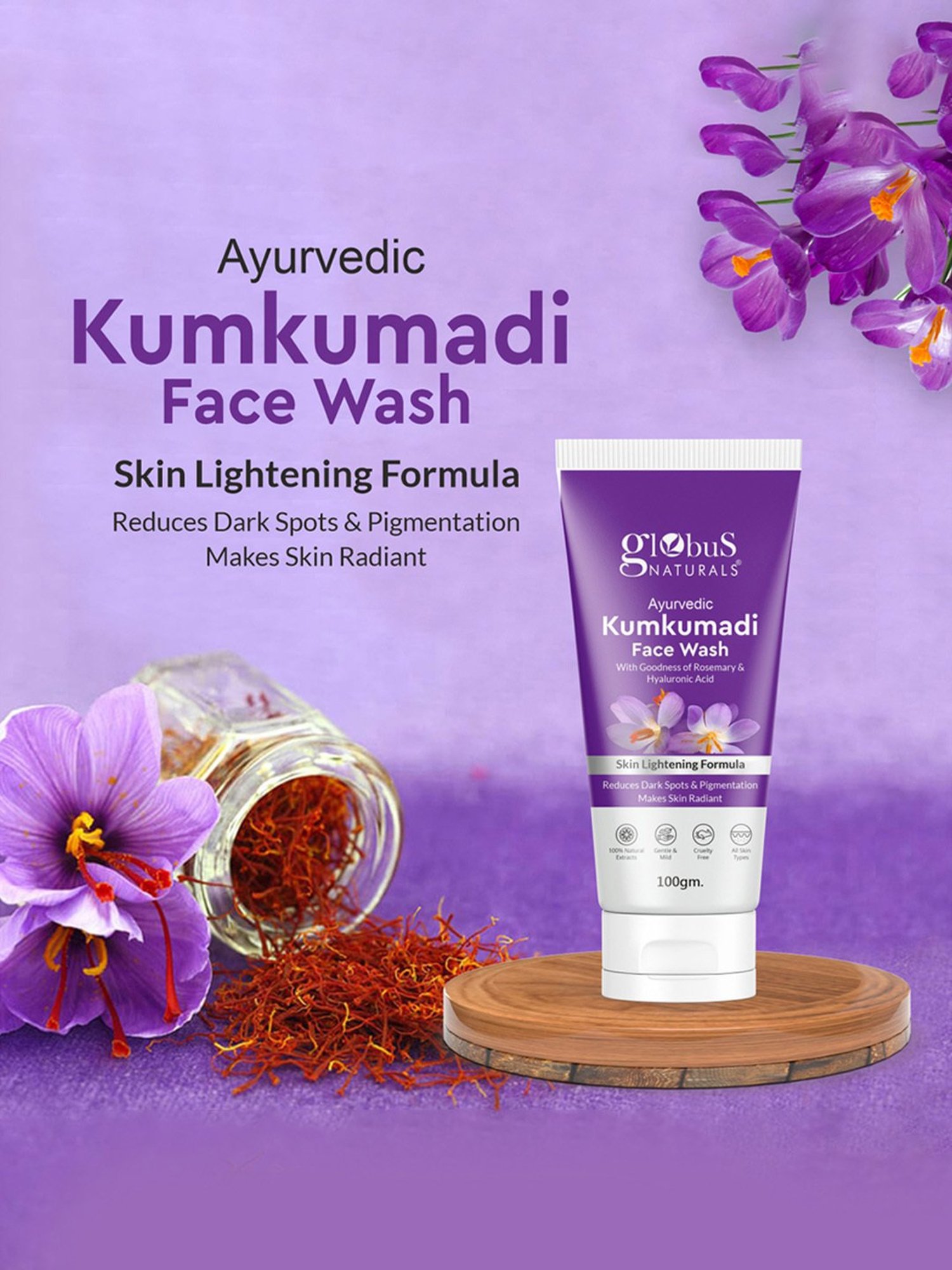 Globus Naturals Ayurvedic Kumkumadi Face Wash - Pack of 5