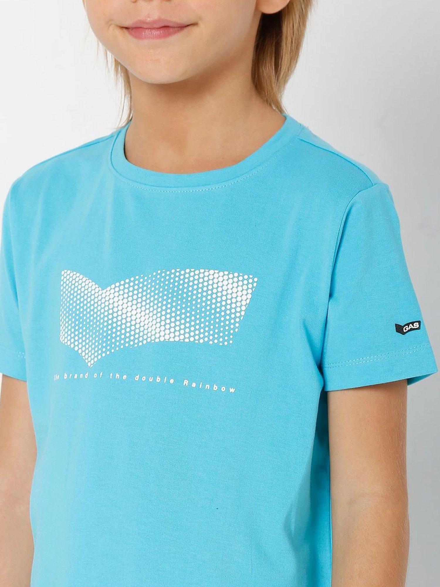 Gas Kids Blue Printed T-Shirt