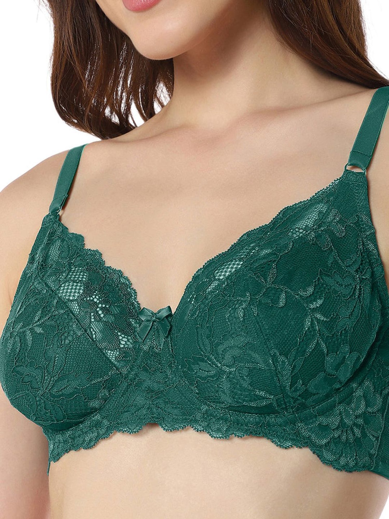 Amante Green Lace Work T-Shirt Bra