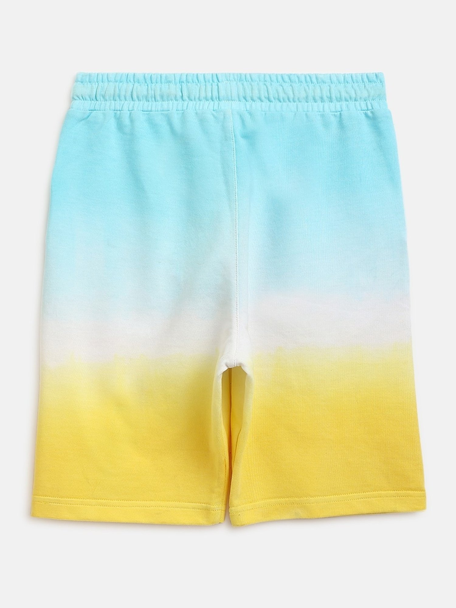 Lil Tomatoes Kids Blue & Yellow Cotton Color Block Bermudas