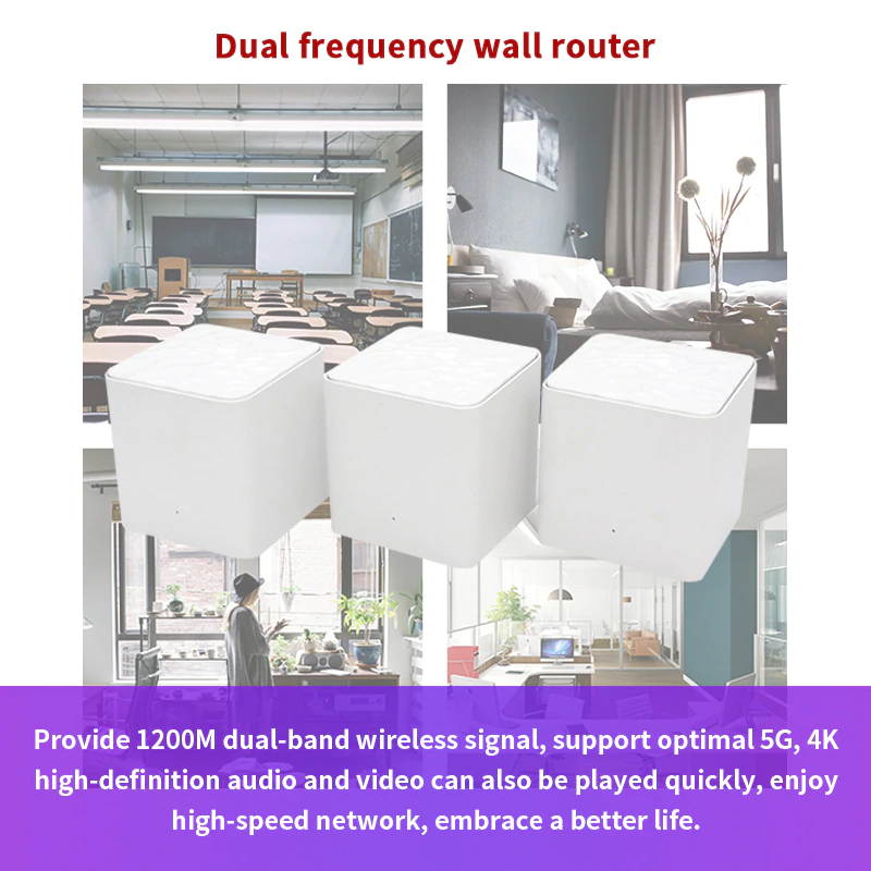 GW3 Whole Home Mesh WiFi System Repeater with AC1200 2.4G/5.8GHz WiFi Wireless Router , APP Remote Manage