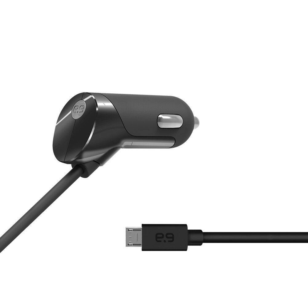 New OEM   12W/2.4A Black Micro USB Corded Car Charger