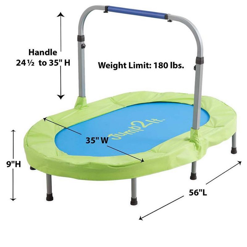 HearthSong Jump2It Indoor Trampoline with Adjustable and Folding Handle