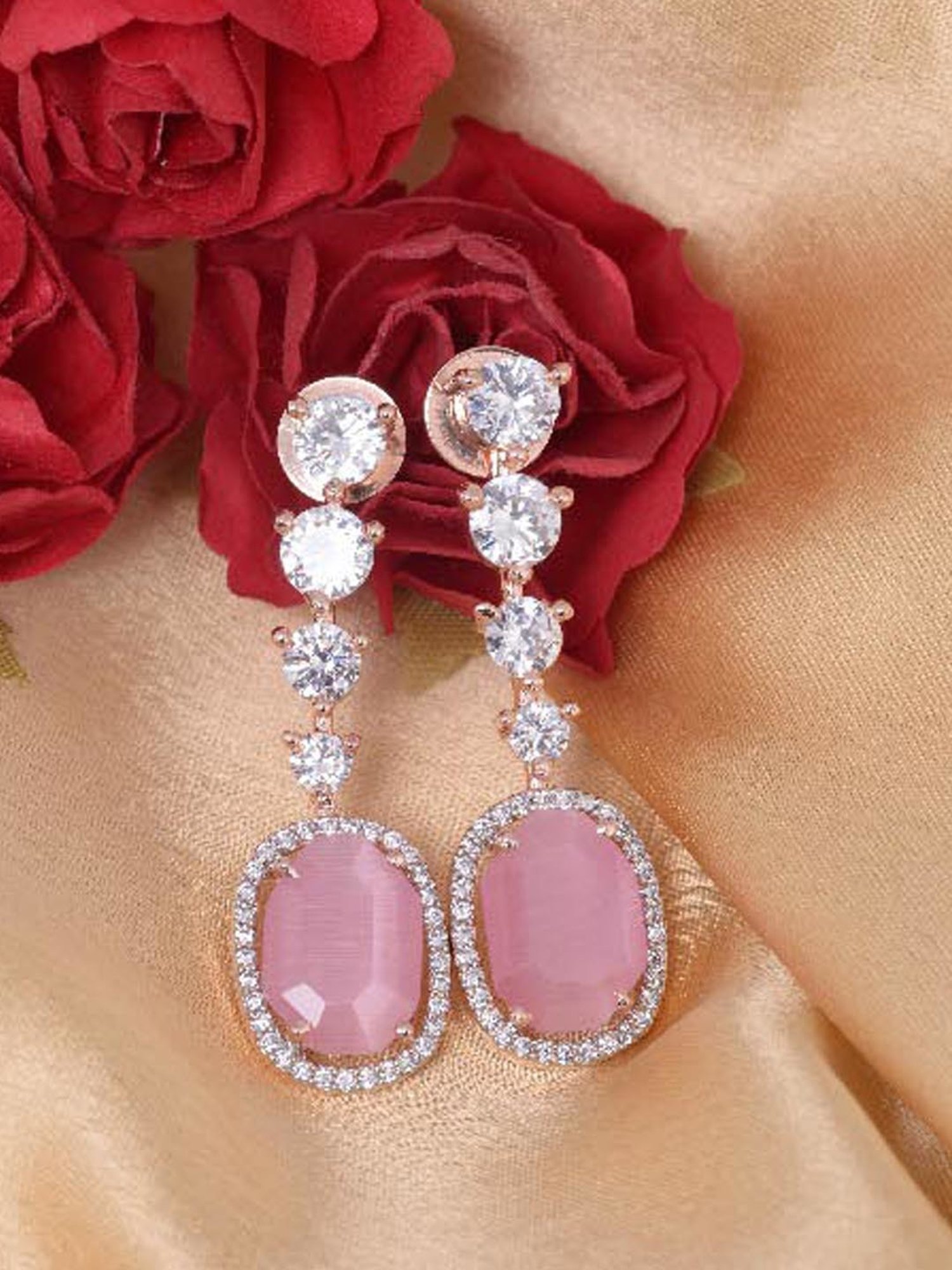 Saraf RS Jewellery Gulabi drop Earrings for Women & Girls