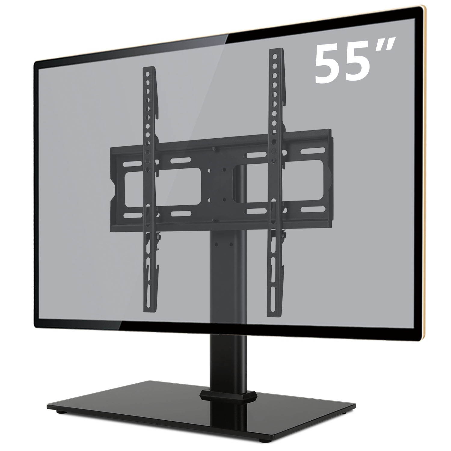 universal swivel tabletop tv stand with mount for 32" 37" 40" 42" 46" 50" inch led,lcd and plasma flat screen tvs bracket with height adjustment