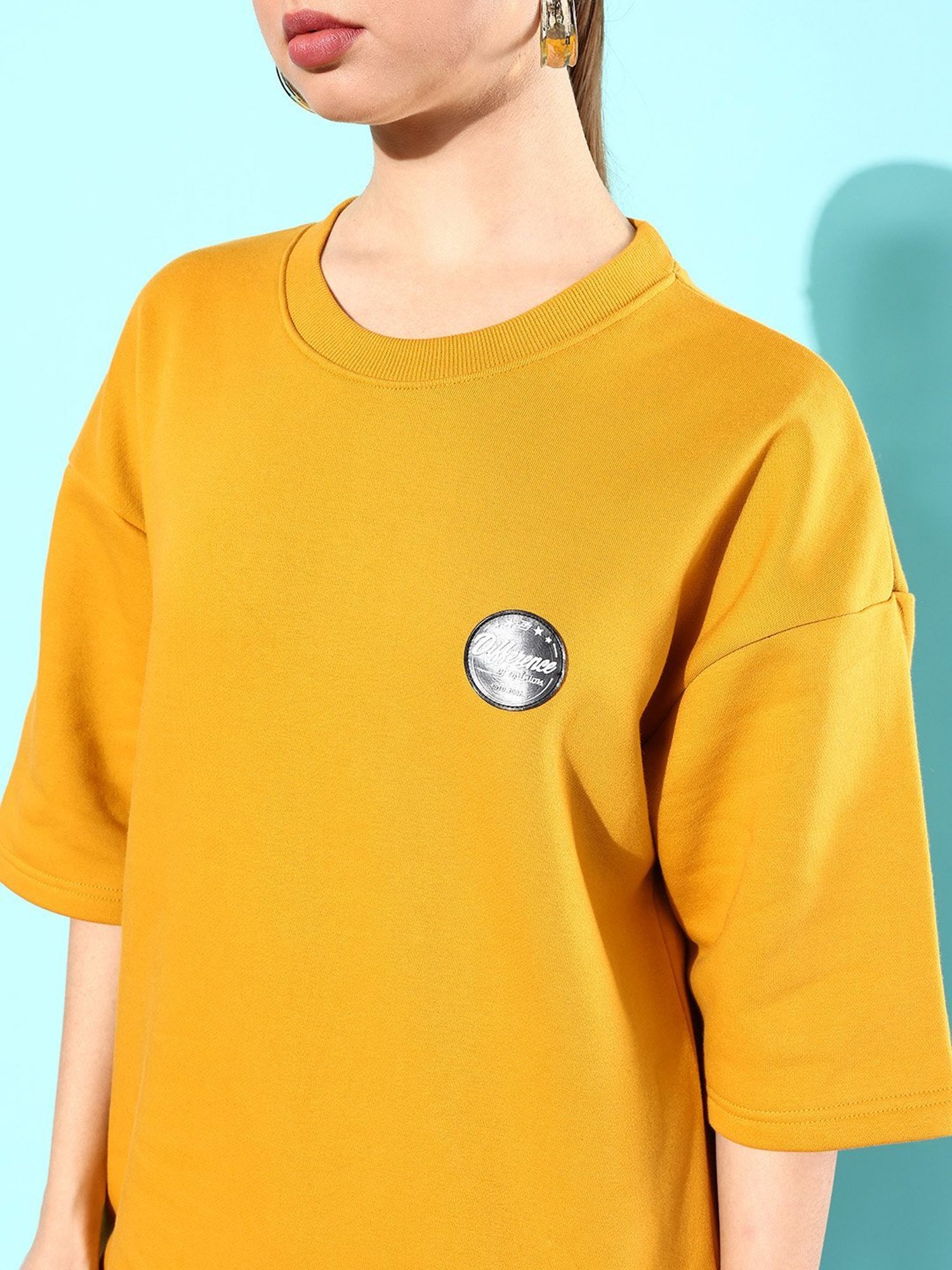 Difference of Opinion Mustard Fleece Oversized Sweatshirt