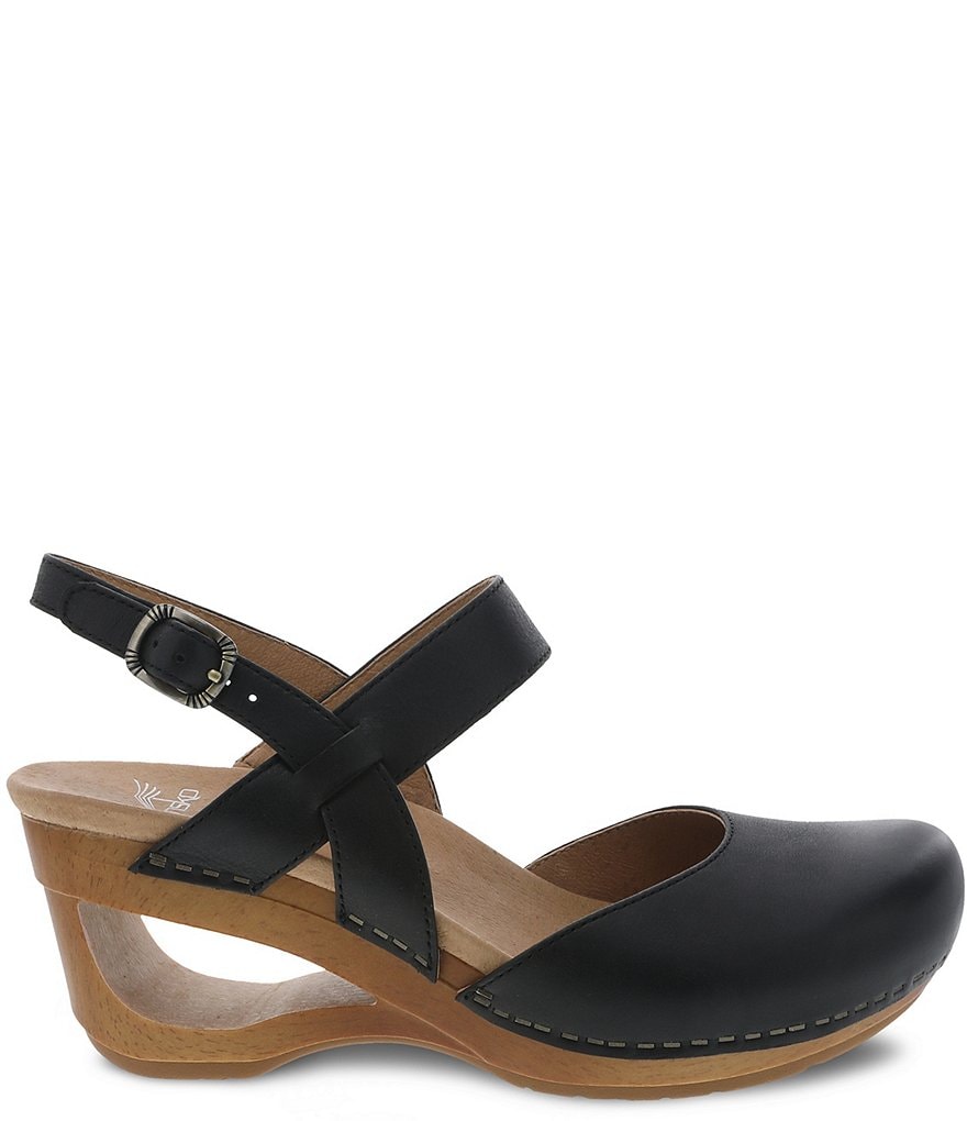 Dansko Taci Burnished Waxy Leather Wedges