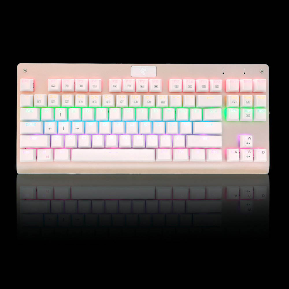 Mechanical Professional Gaming Keyboard Tactile Backlit LED 87 Keys Anti-Ghosting Backlight 9 LED Programmable Keyboard
