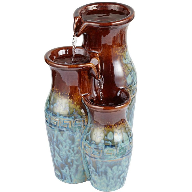 John Timberland Zen Indoor Tabletop Water Fountain 11 1/2" High Mediterranean Jar Cascading for Table Desk Office Home Bedroom