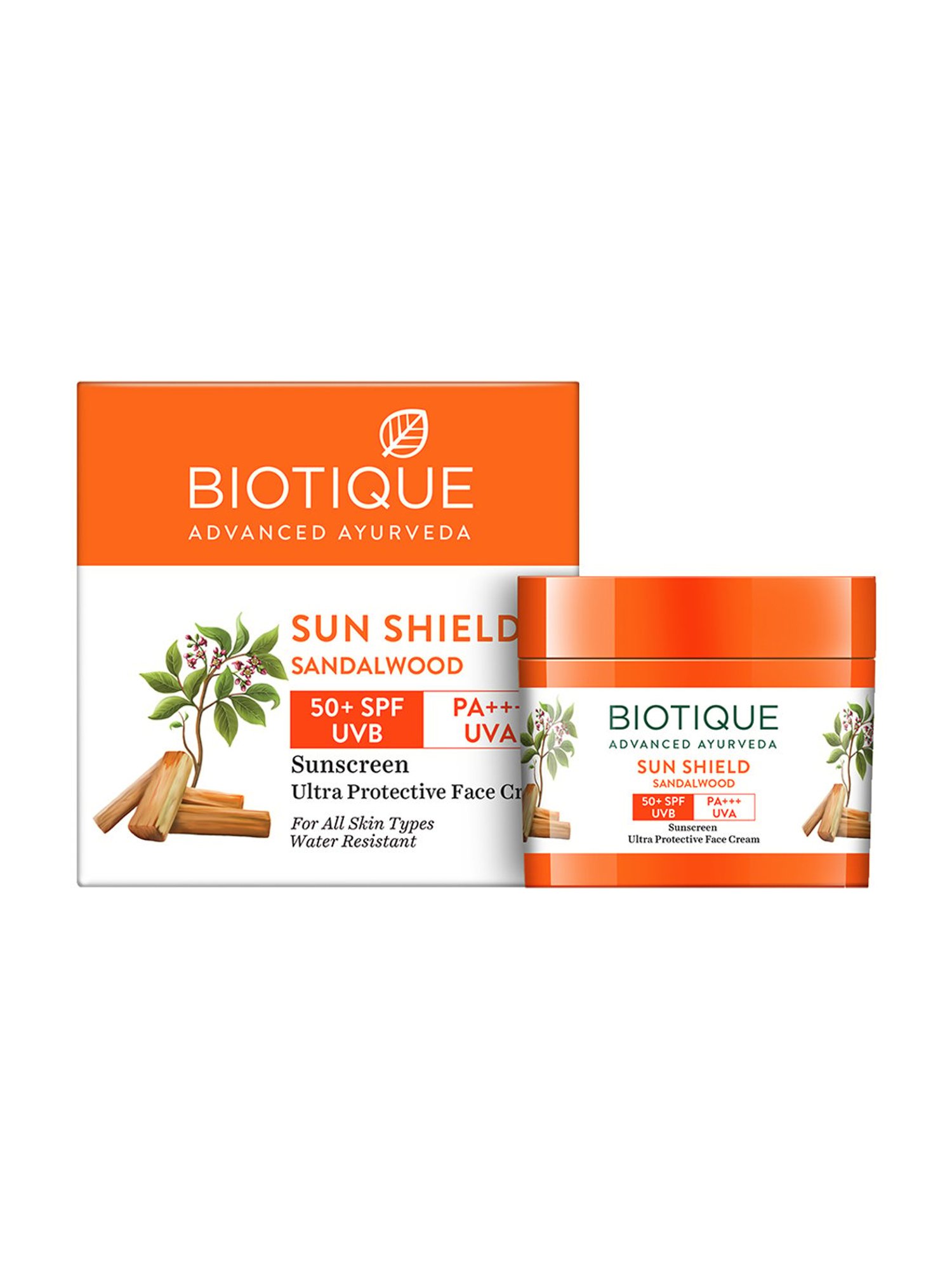 Biotique Sun Shield Sandalwood SPF 50 Sunscreen Face Cream - 50 gm