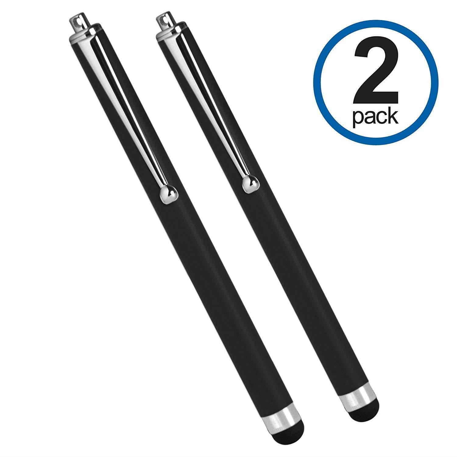Microsoft Surface 3 Stylus Pen, BoxWave [Capacitive Stylus (2-Pack)] Stylus Pen Multi Pack for Microsoft Surface 3 - Jet Black