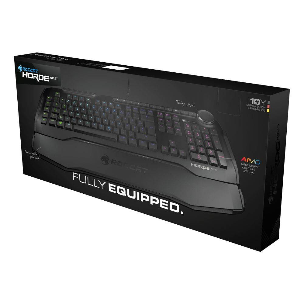 ROCCAT Horde Aimo Membranical RGB Gaming Keyboard, UK Layout, Black (ROC-12-352-BK)