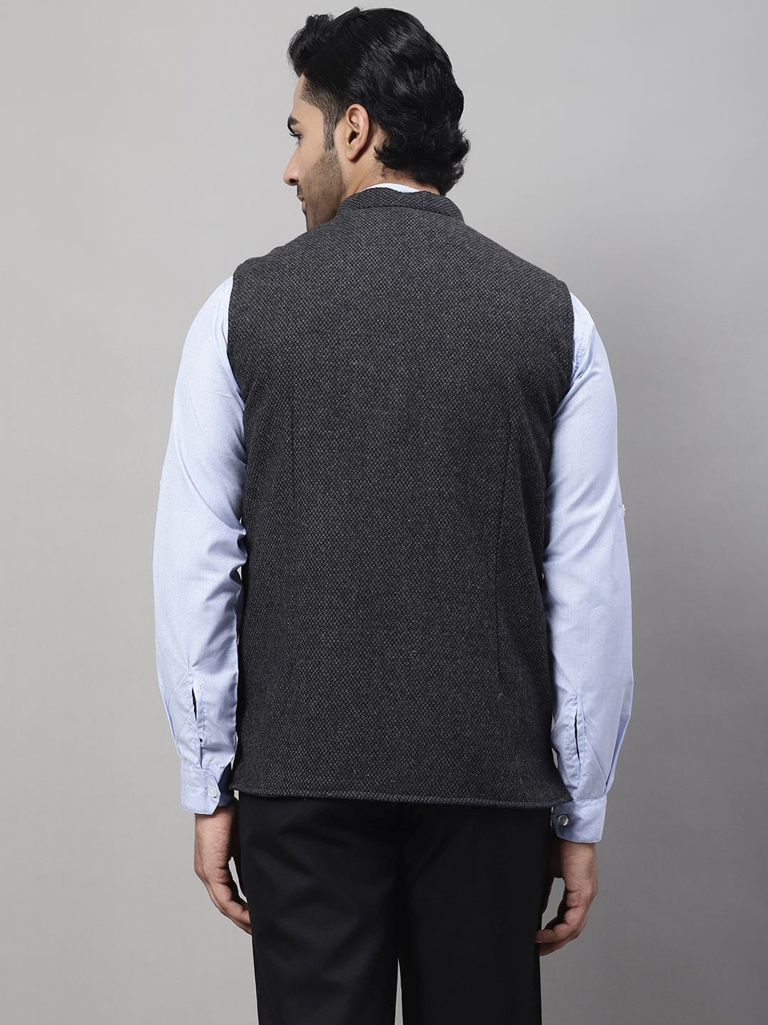 Even Grey Regular Fit Nehru Jacket