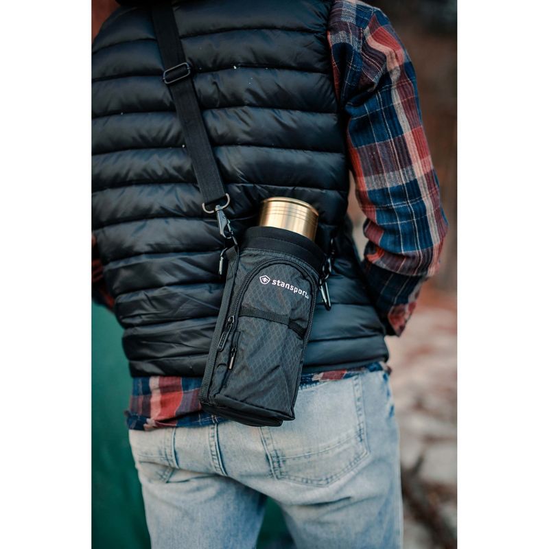 Stansport Bottle Carrier Up To 40oz Bottles Black