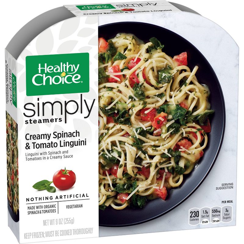 Healthy Choice Simply Organic Frozen Creamy Spinach and Tomato Linguini - 9.5oz