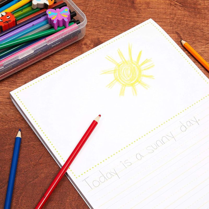 Bright Creations 2 Pack Wide Ruled Manuscript Paper Pad for Kids (9 x 12 in, 30 Sheets Per Pack)