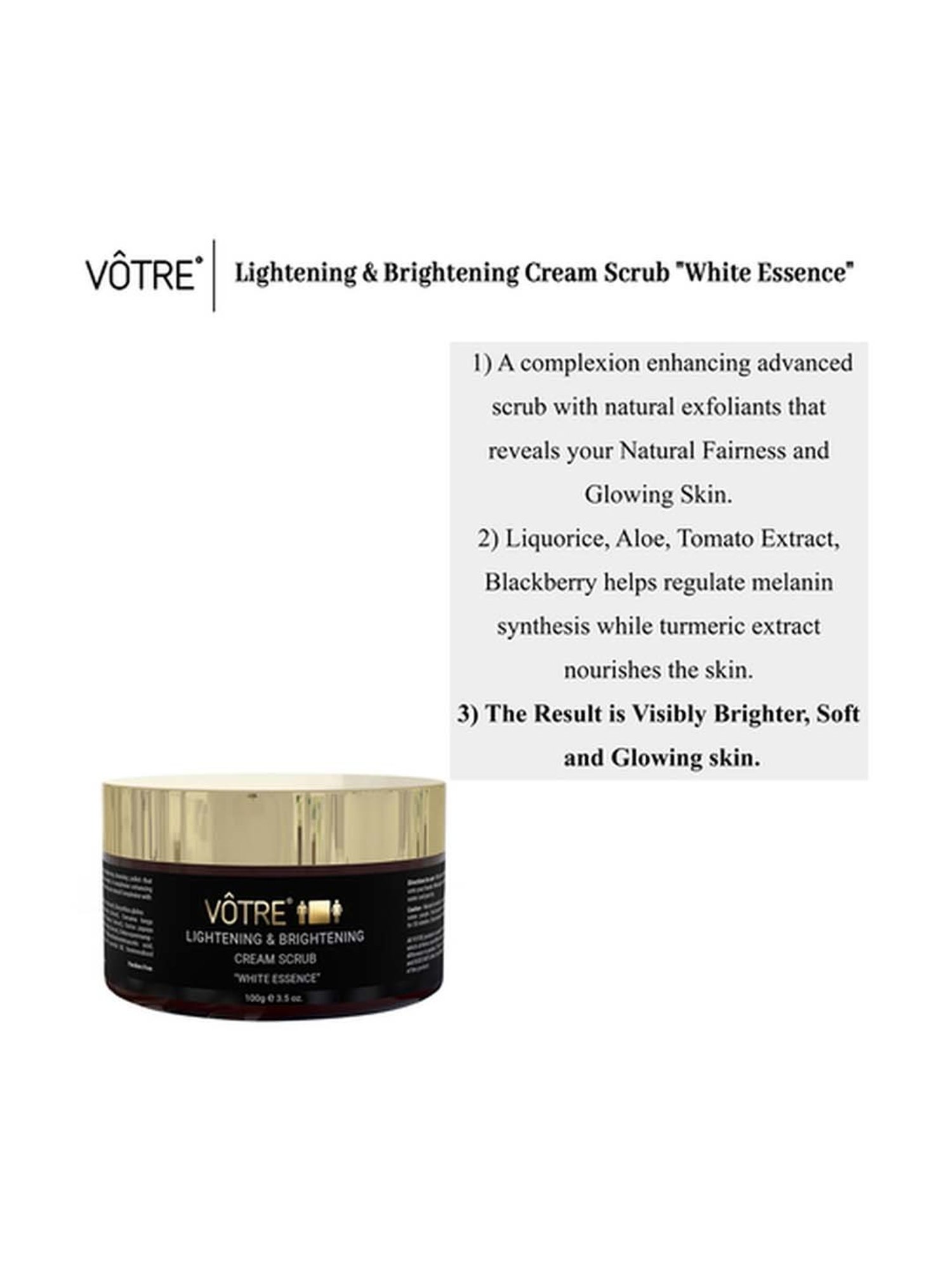 Votre Lightening & Brightening Cream Scrub White Essence 100ml
