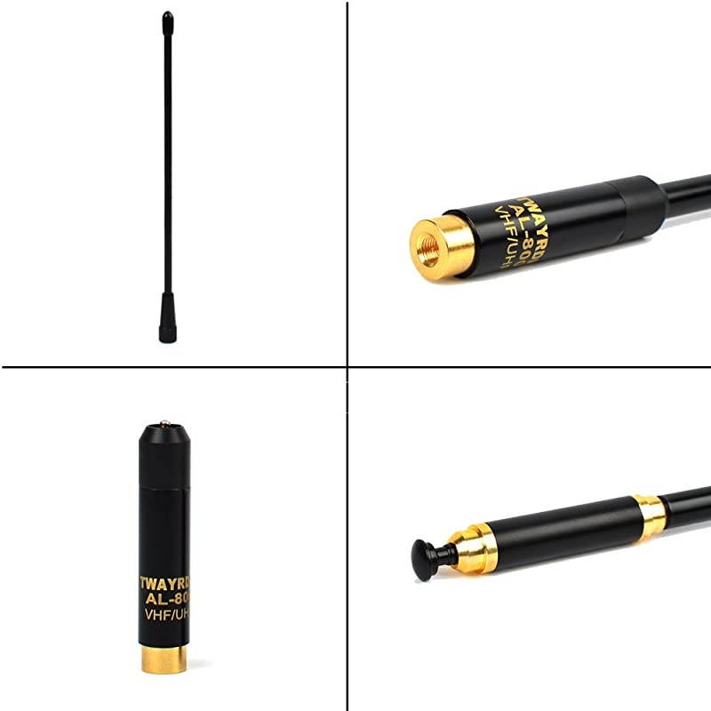 70cm 2m 144430mHz Telescopic Ham Handheld Radio Extendable Antenna High Gain 10W Dismountable Antenna for Baofeng BF UV3R YAESU VX1R VX2R VX3R TYT Radio