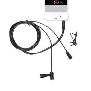 Movo PM20 Dual-Headed Lavalier Lapel Clip-on Omnidirectional Condenser Microphone (for Dual Mono or Stereo Recording) for Apple iPhone, iPad, iPod Touch, Android and Windows Smartphones