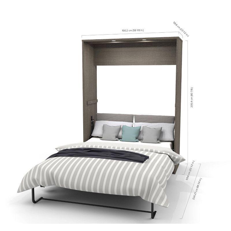 98" Elite Full Wall Bed Kit Bark Gray/White - Bestar