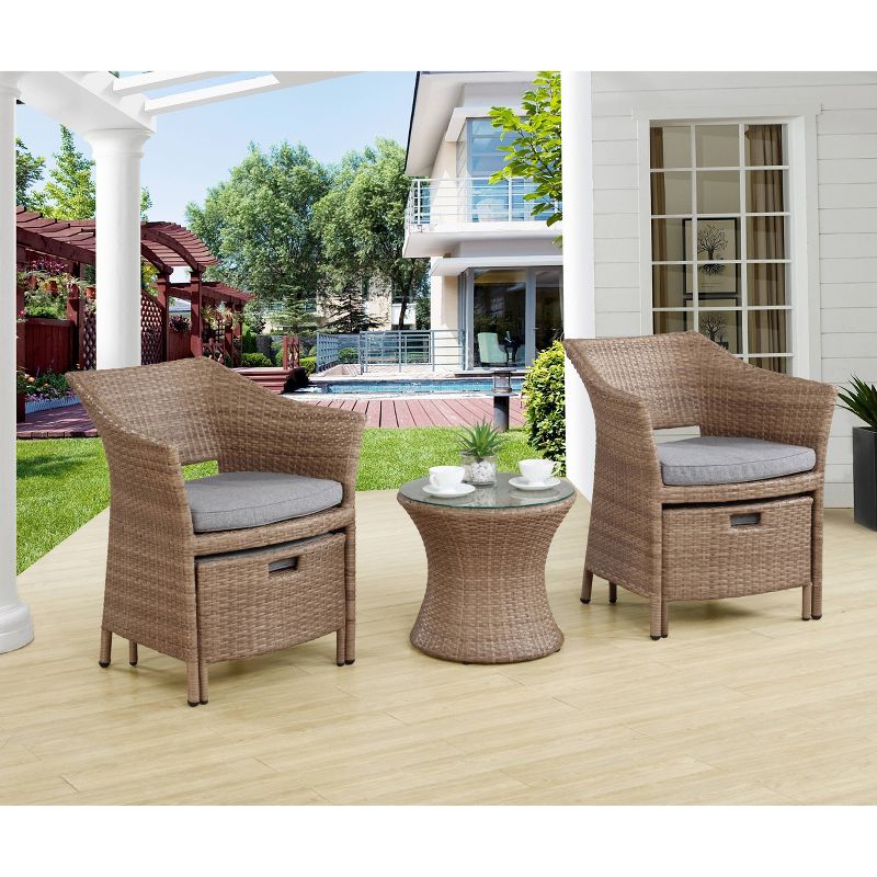 Kokoli 5pc Conversation Set - Brown - Alaterre Furniture