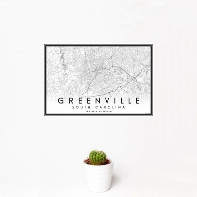 Greenville - South Carolina Classic Map Print