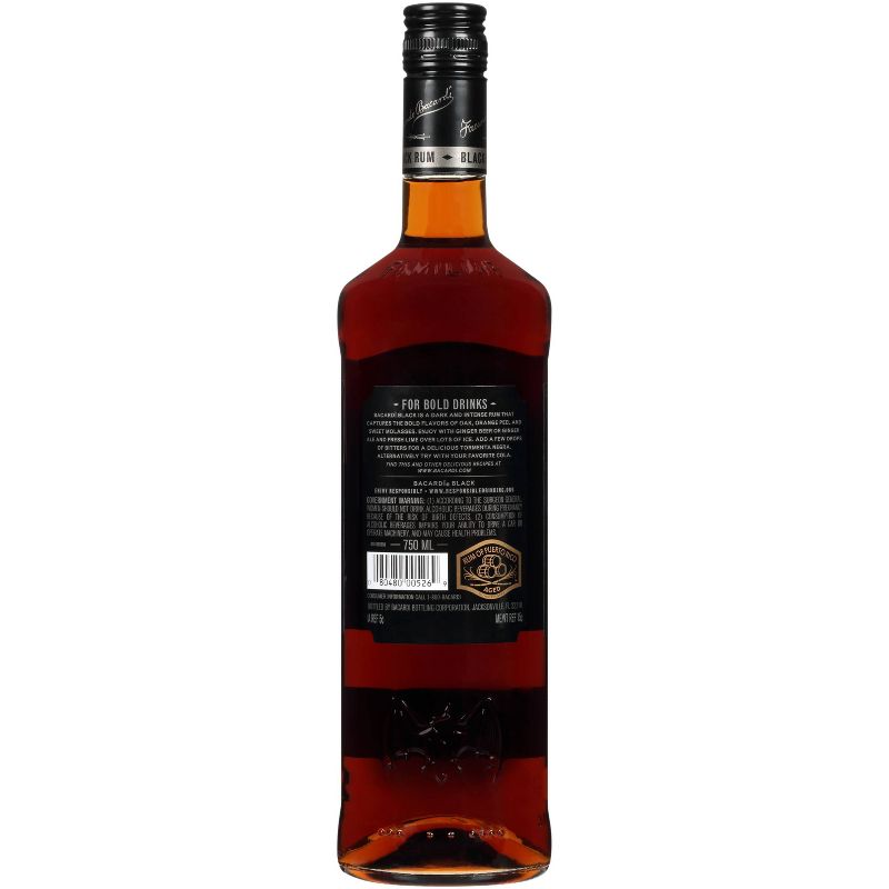 Bacardi Black Rum - 750ml Bottle