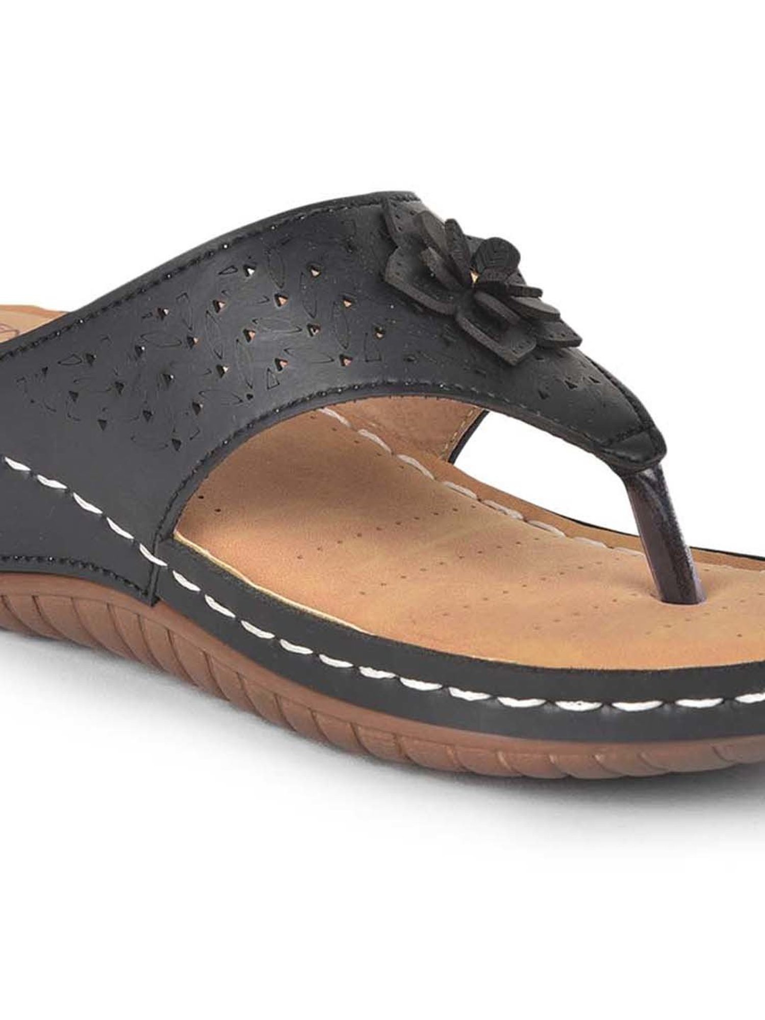 Senorita by Liberty Women's Black T-Strap Wedges