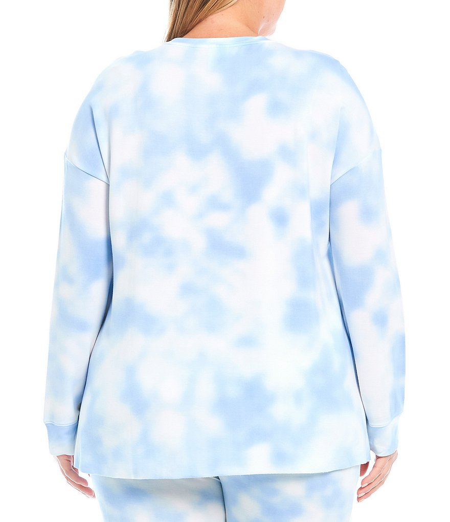 Jasmine & Ginger Cloud Print French Terry Long Sleeve Coordinating Lounge Sweatshirt